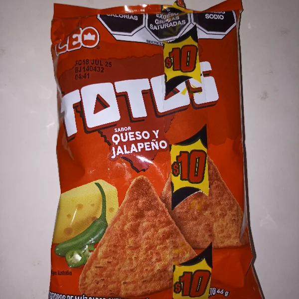 Totos Queso Y Jalapeño 38g