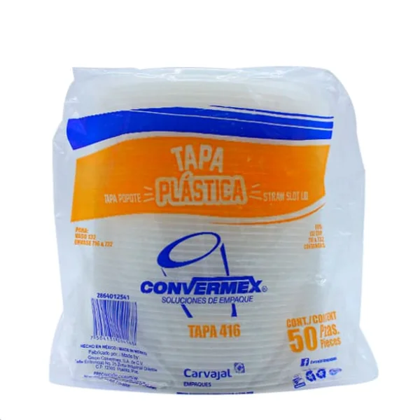 Tapa Popote Convermex 416 50pzs
